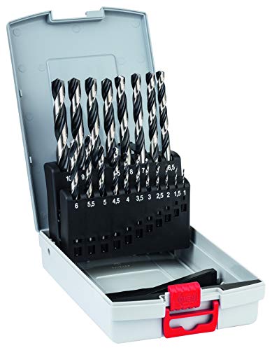 Bosch Professional 2608577351 19-Piece PointTeQ HSS Twist Drill Bit Set for Metal - 1.0-10.0mm - High Speed Steel Drill Bits for Drill Driver Accessories - Perfect for Metalworking, DIY Projects & Professional Use