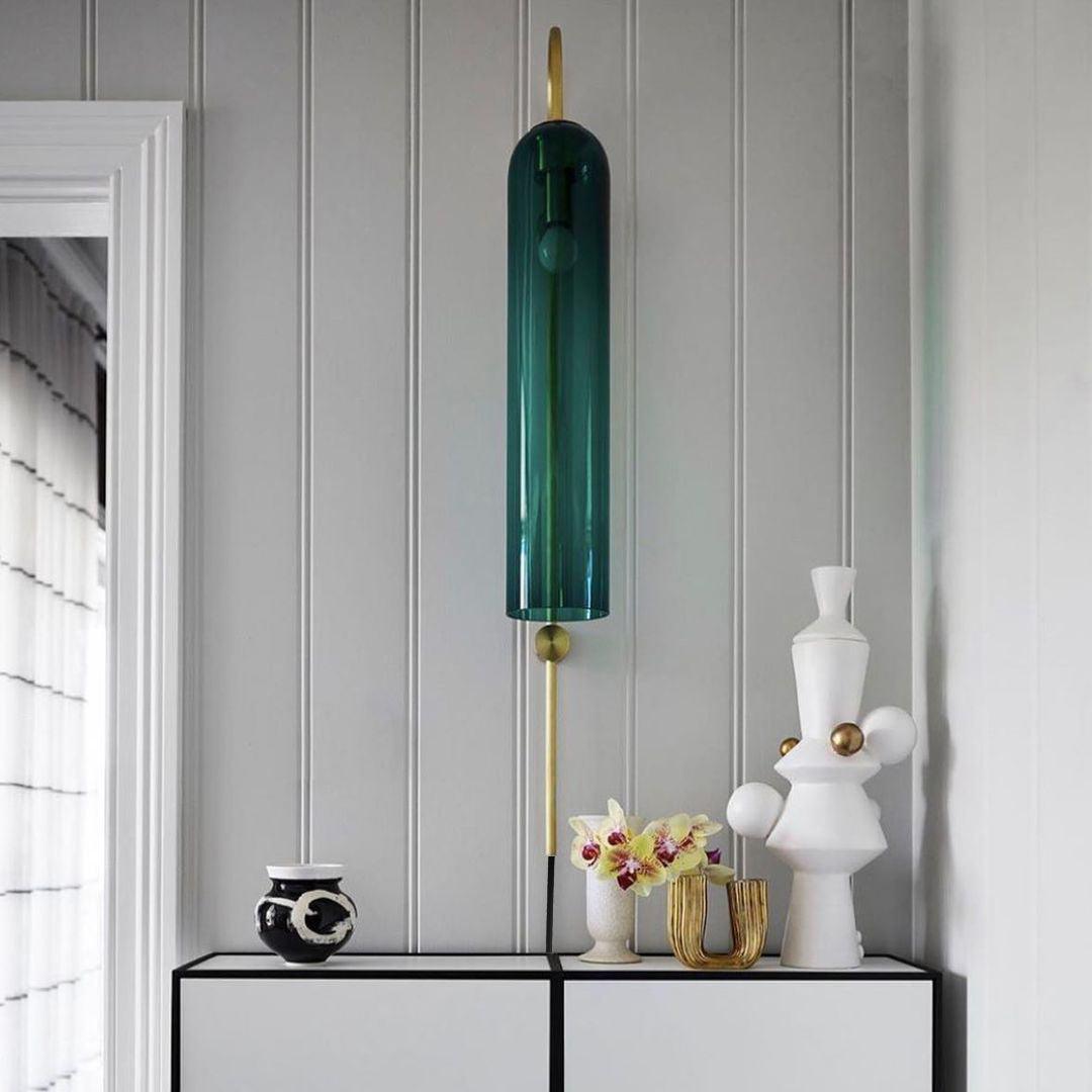 Modern Glass Plug-In Wall Sconce - Elegant Lighting Fixture for Bedroom, Living Room & Hallway Decor
