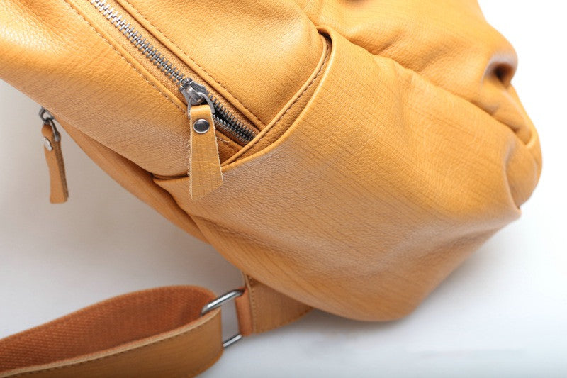 Minimalist Leather Backpack for Women & Men - Slim Durable Vegan Leather Laptop Backpack - Perfect for Work, Travel & College (15.6 Inch)