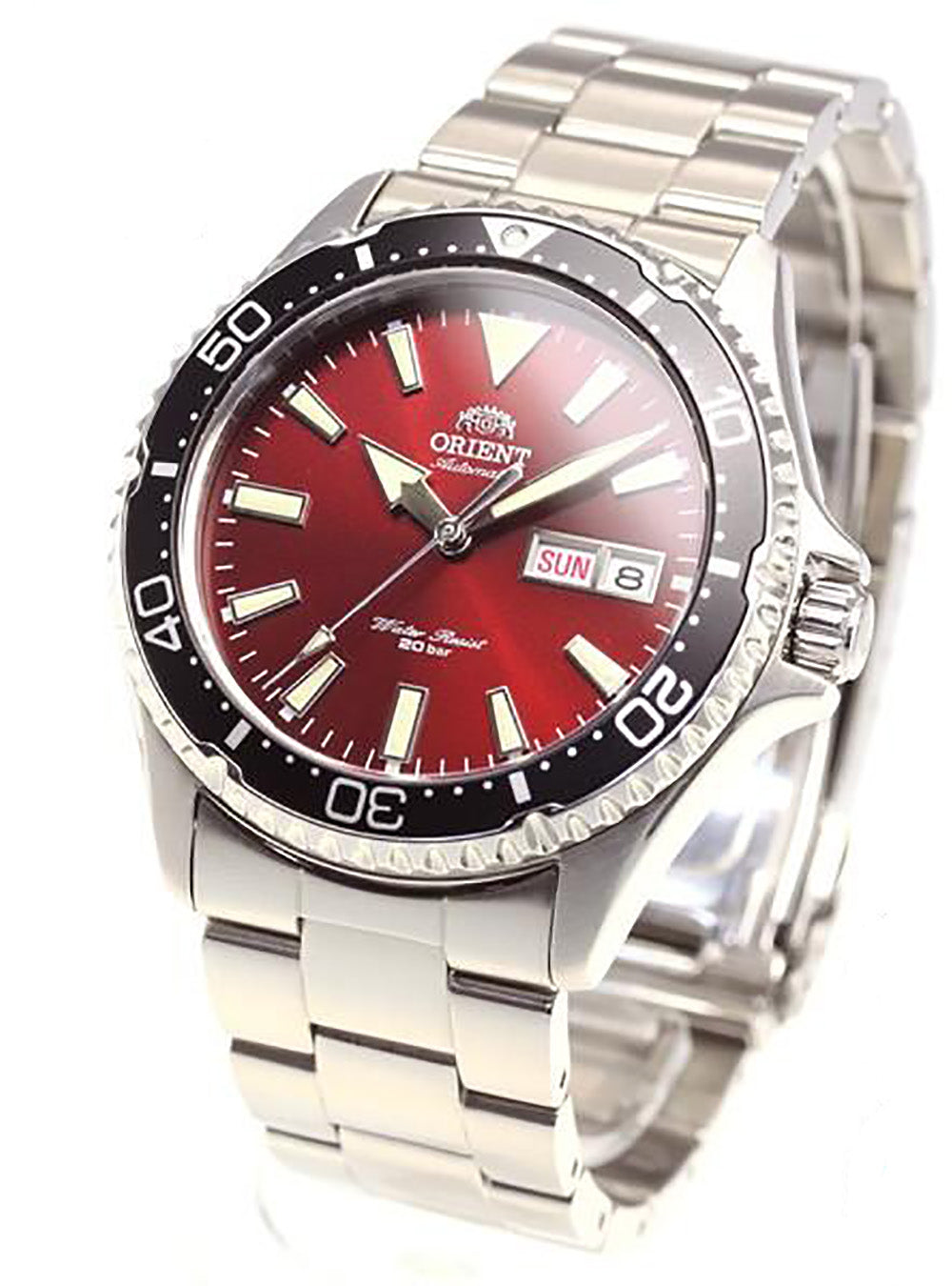 ORIENT SPORTS WATCH MAKO DIVER STYLE RN AA0003R JDM - Waterproof Diving Watch for Men, Stainless Steel Japanese Automatic Movement, Luminous Hands - Perfect for Scuba Diving, Swimming & Outdoor Adventures