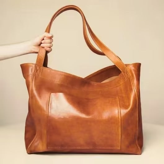 Large Capacity Oil Wax Canvas Tote Bag for Women - Durable Shoulder Bag for Work, Travel & Shopping - Stylish & Spacious Handbag for Everyday Use