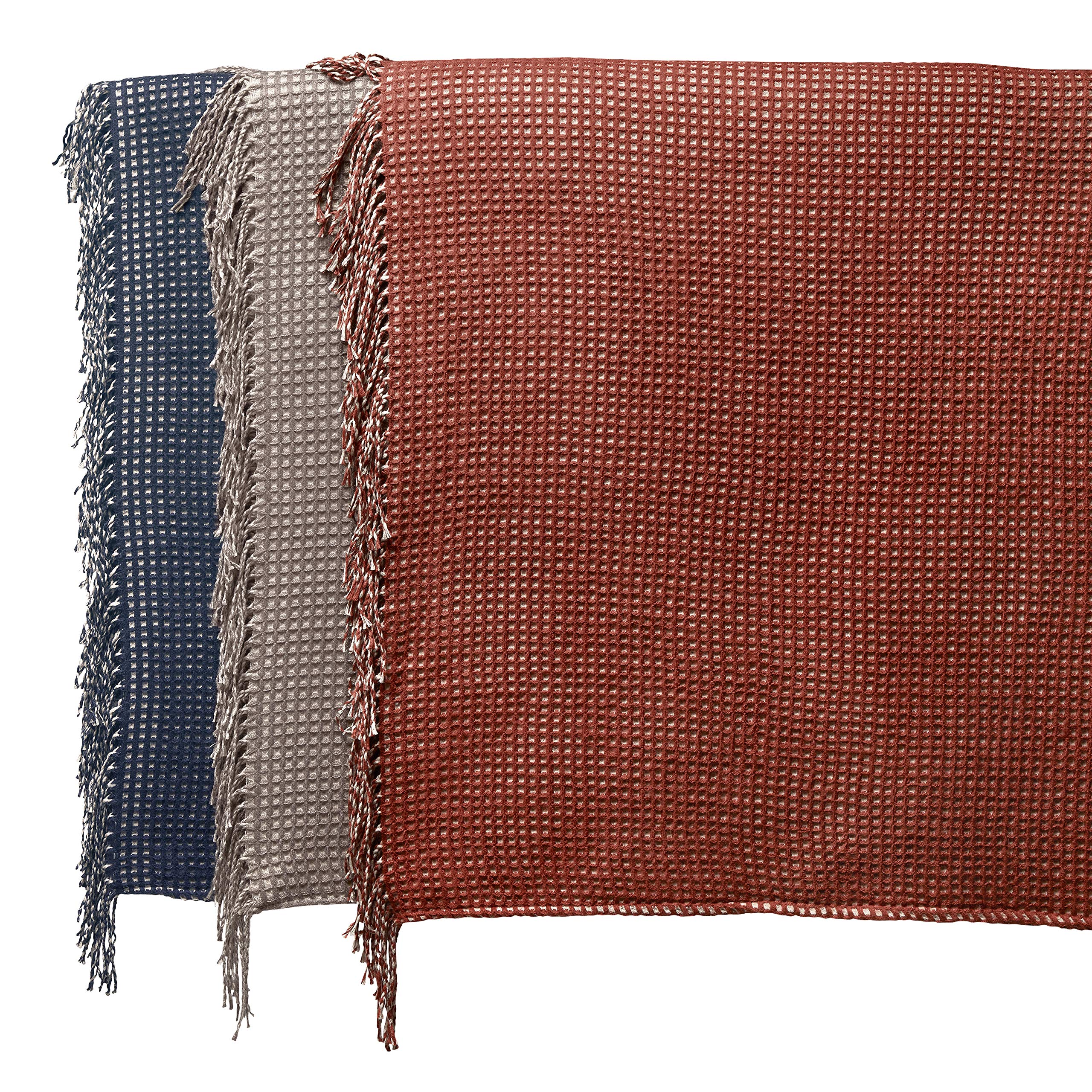 Classic Accessories 66x59 Inch Reversible Spice Indoor Outdoor Throw Blanket for Sofa, Bed, and Patio Use