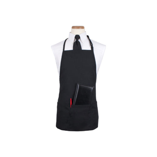 Premium 4-Pocket Bib Apron for Cooking & Grilling - Black Culinary Essentials 859392 - Ideal for Chefs, BBQ, Baking & Kitchen Use