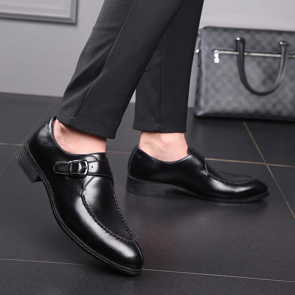 Santimon Men's Monk Strap Dress Shoes - Business Casual Slip-On Loafers for Men | Comfortable & Stylish Formal Footwear for Office, Wedding & Special Occasions