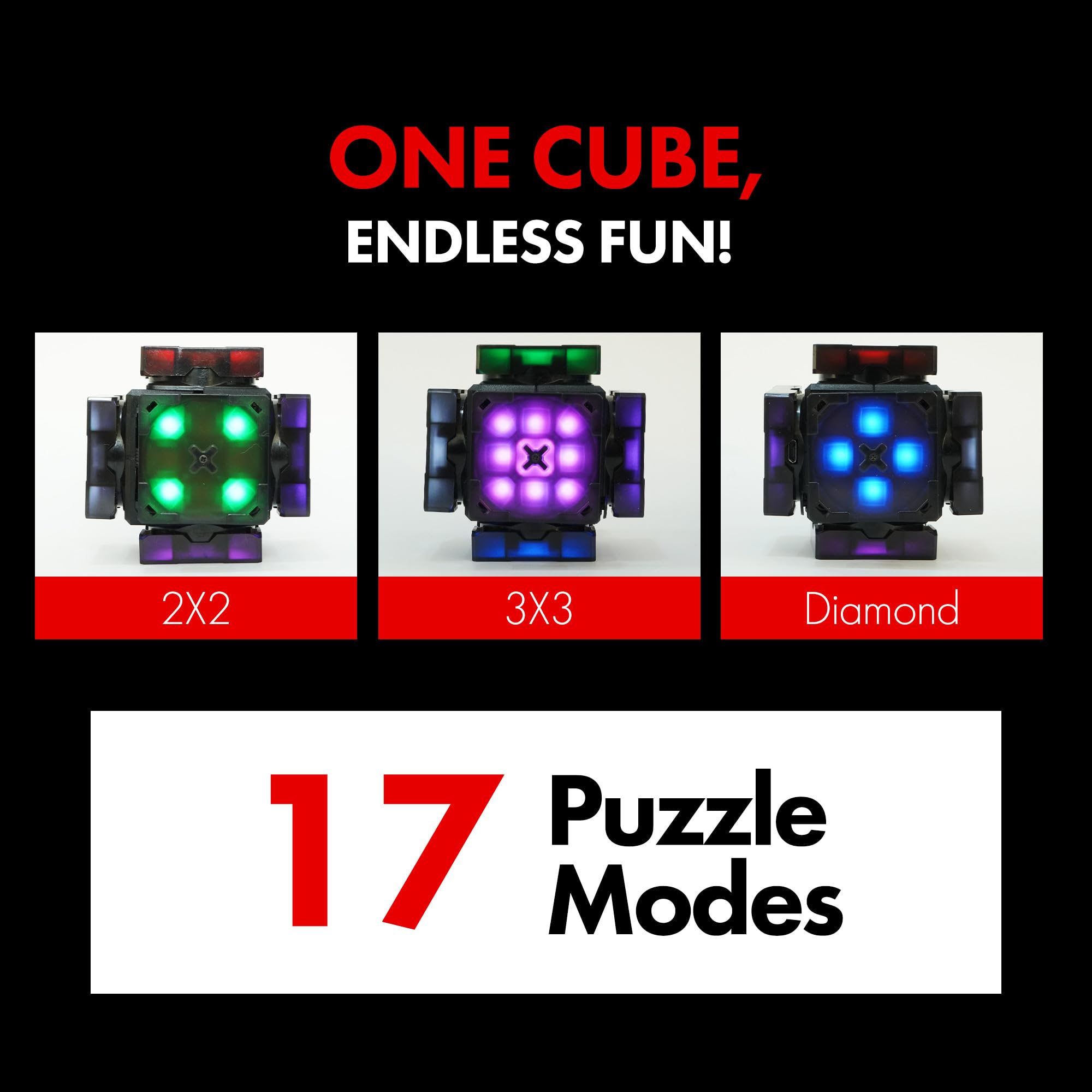 AI Robot Cube & Smart Cube - Self Scrambling STEM Puzzle Cube with 10 Challenge Modes | Self Solving Speed Cube with Music | Perfect STEM Gift for Kids, Teens & Adults | Great for Brain Training, Classroom Learning & Family Game Nights