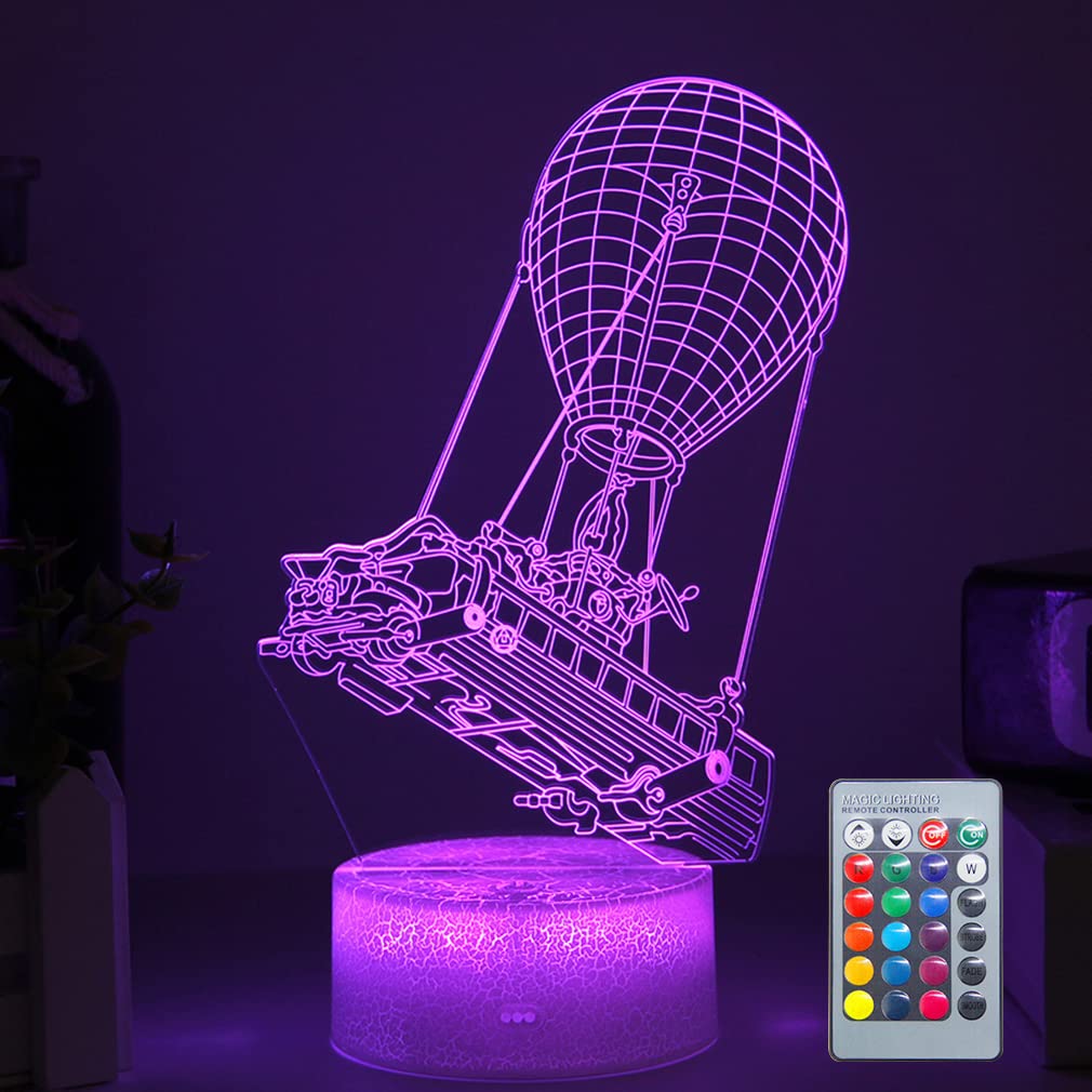 Hoofun Battle Bus Night Light - 3D LED Desk Lamp with Remote Control, Cool Gaming Room Decor for Fortnite Fans, Perfect Birthday Christmas Gift for Boys Girls Gamers | Bedroom, Game Room, Kids Room Lighting