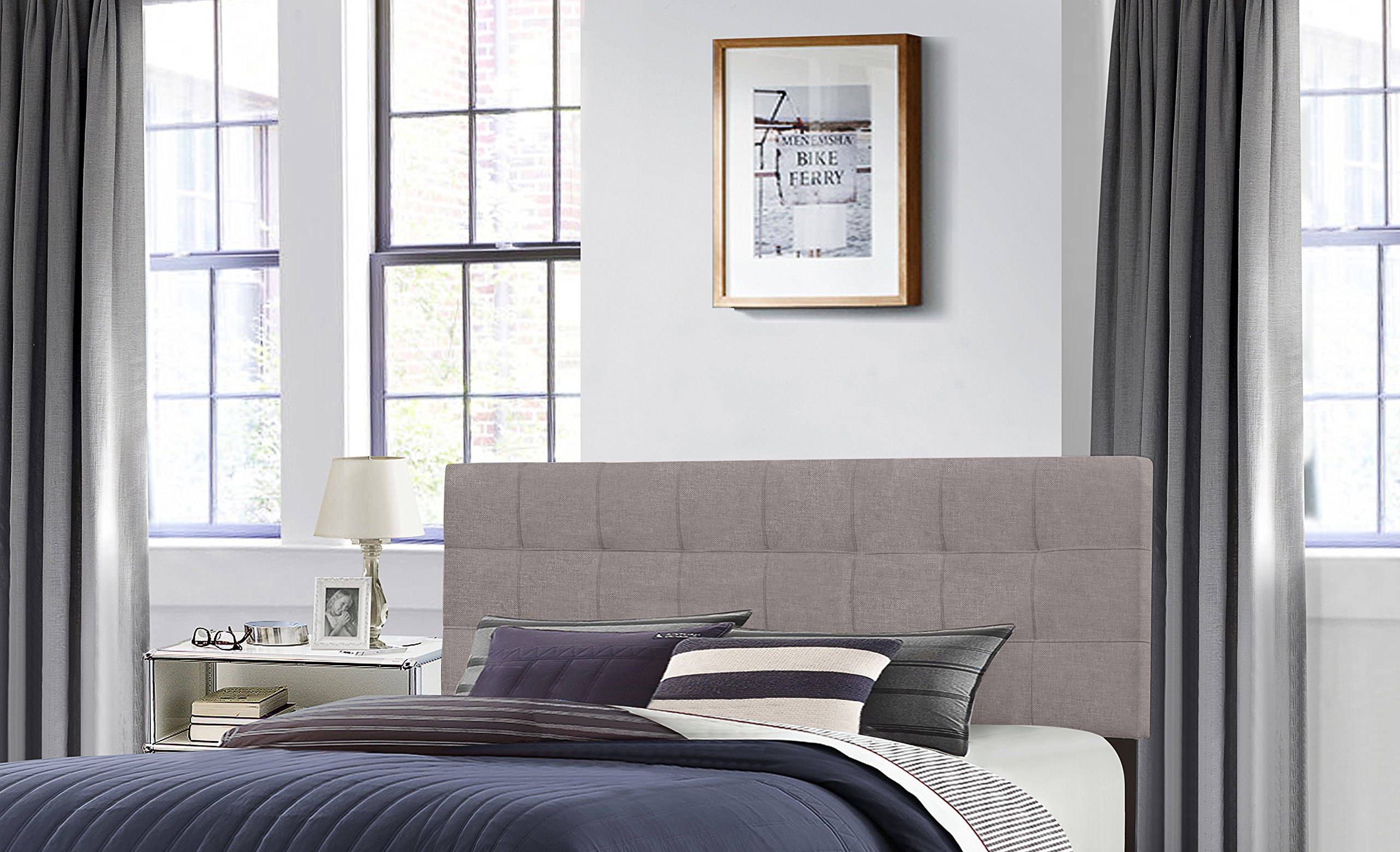 Hillsdale Furniture Delaney King Size Bed Frame in Stone Finish - Perfect for Master Bedroom & Guest Room Decor