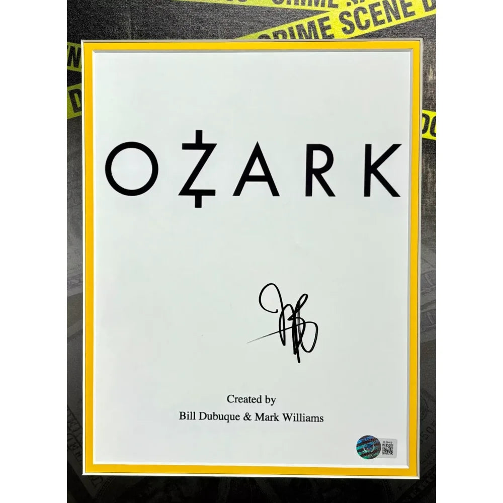 Jason Bateman Autographed Ozark Script Framed Collage with BAS COA - Netflix Memorabilia for Home Theater Decor & Fan Gifts
