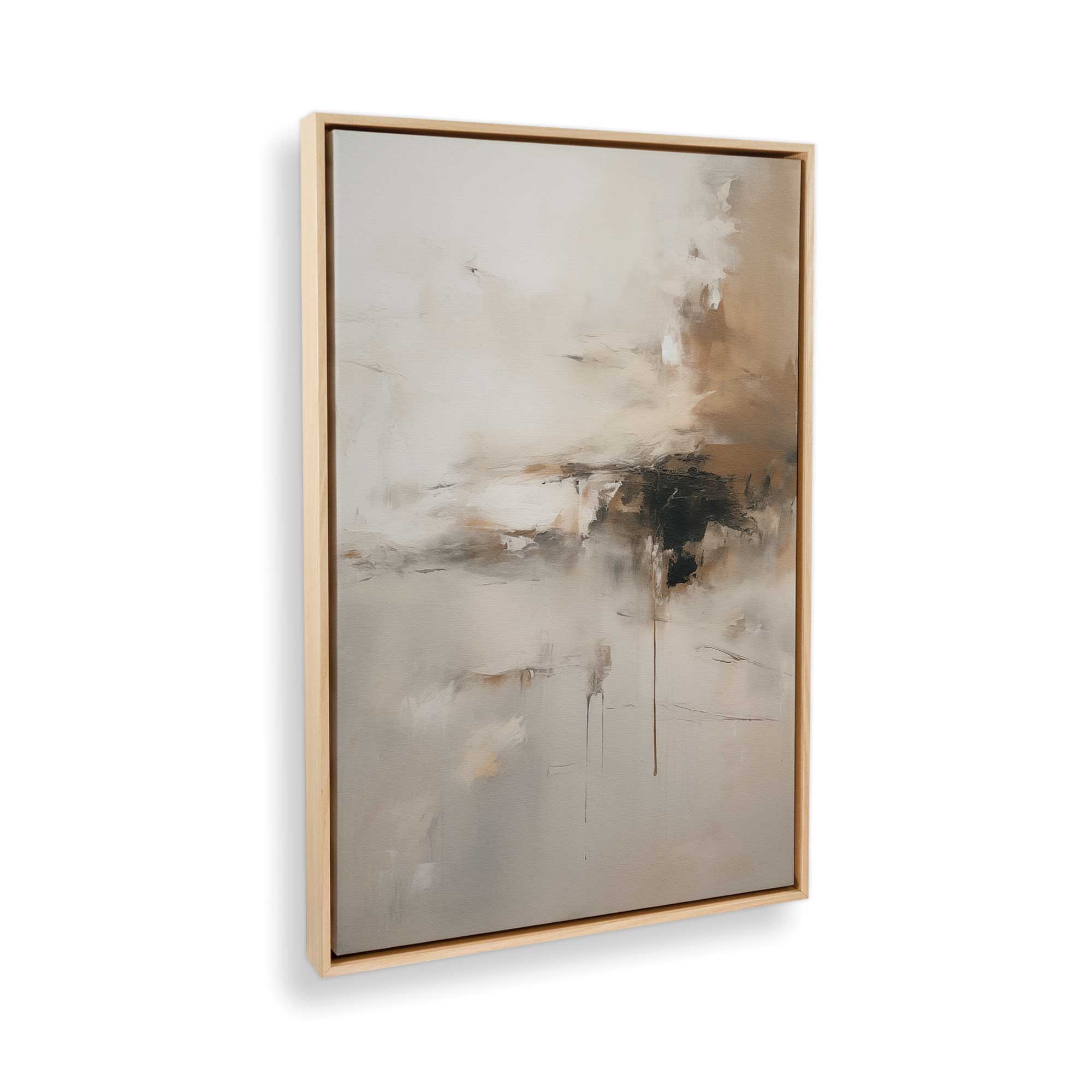 Gentle Gilded Gust II Canvas Wall Art Print - Modern Abstract Painting for Living Room, Bedroom & Office Decor