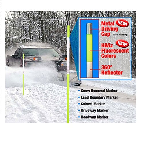 Reflective Orange Driveway Snow Poles - 60