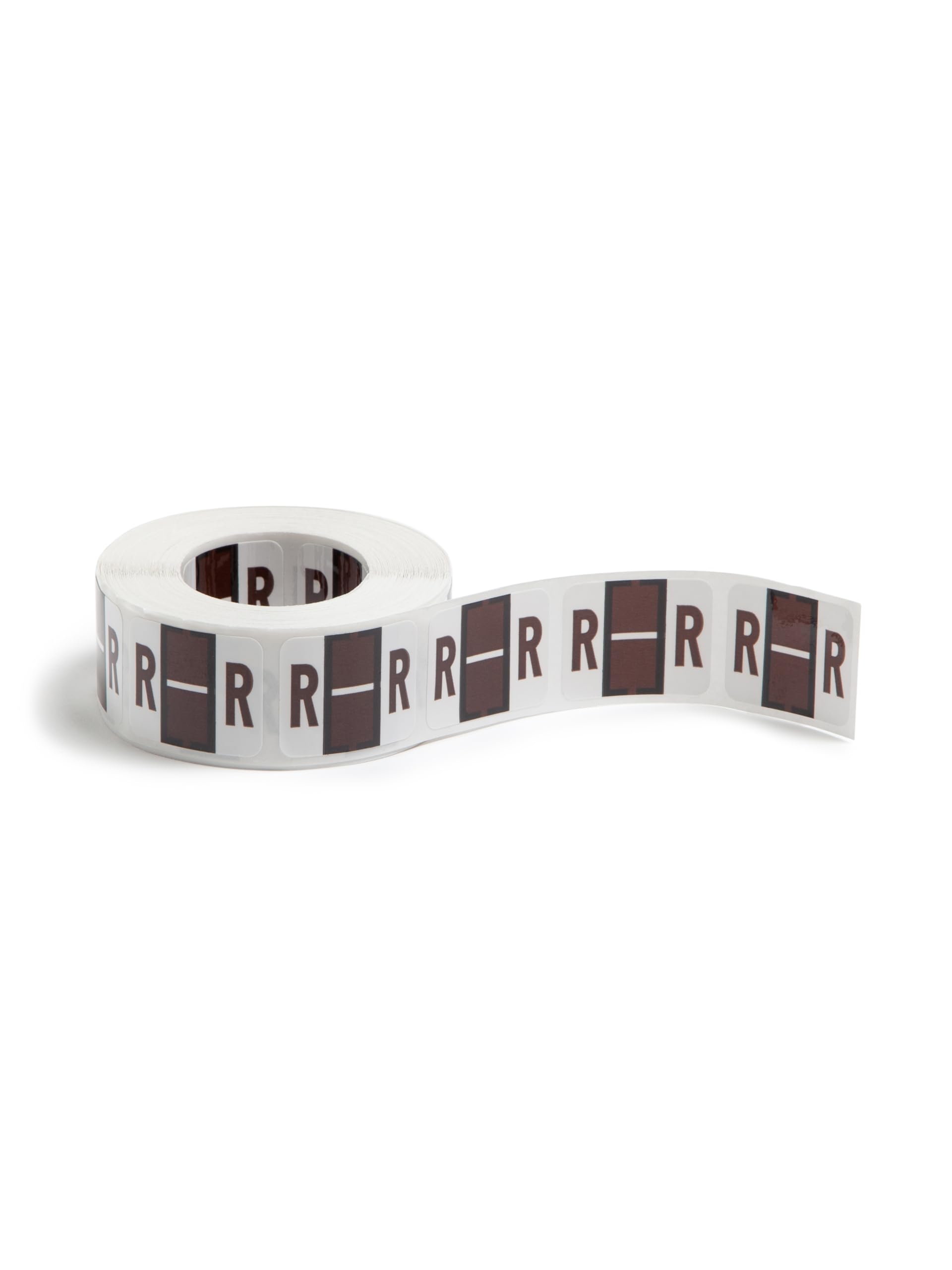 Smead BCCR Bar-Style Color-Coded Alphabetic Label Roll - Letter R, Brown, 500 Labels per Pack (67088) - Perfect for Office Filing, Document Organization & Mailroom Sorting