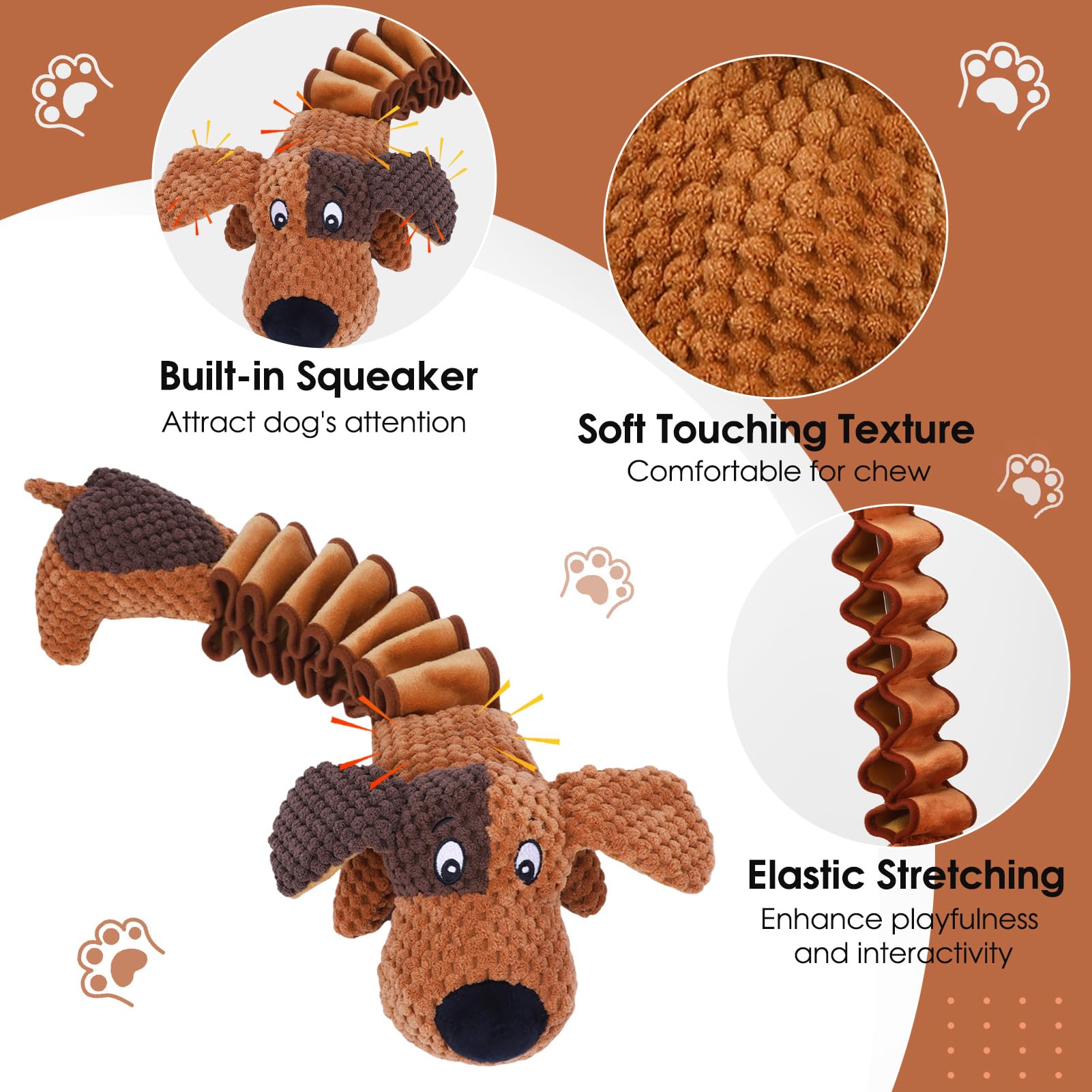 **Durable Squeaky Plush Dog Toys for Large, Medium & Small Dogs - Interactive Chew & Tug of War Pet Toys with Squeaker & Crinkle Paper - Perfect for Playtime, Training & Bonding**