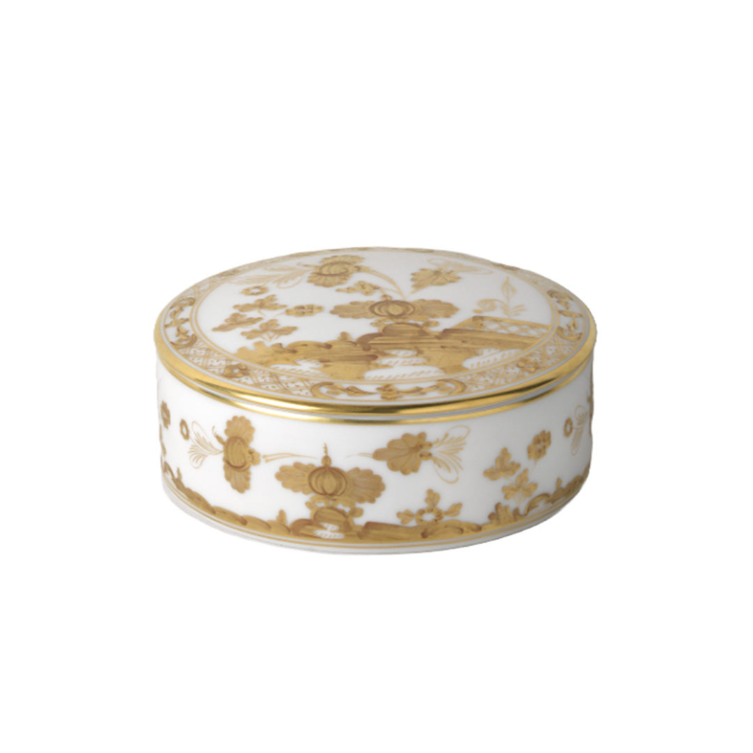 Oriente Italiano Round Jewelry Box - Aurum Gold Finish, Luxury Storage for Rings, Necklaces & Earrings | Perfect for Gifts, Travel & Home Decor