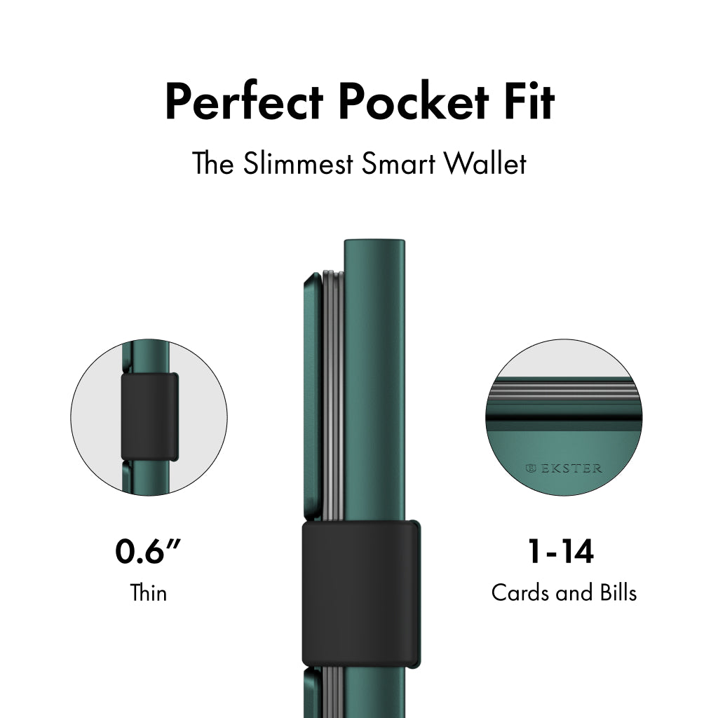 Ekster Pro RFID Blocking Aluminum Card Holder - Slim Minimalist Wallet for Men & Women - Perfect for Travel, Business & Everyday Carry