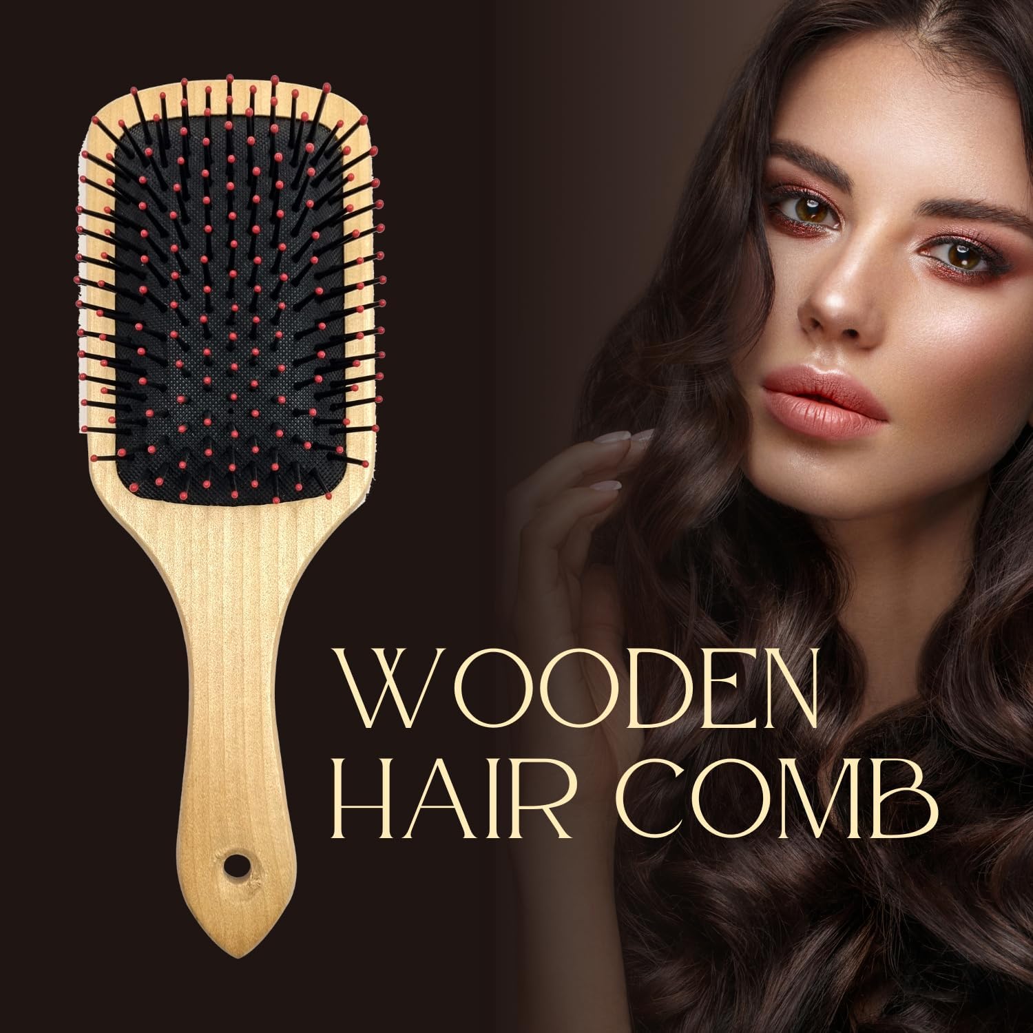 KIRA Paddle Hair Brush with Soft Bristles for Smoothing, Straightening, Styling & Curling - Detangling Brush for Men & Women (Skin Tone) - Perfect for Home, Salon & Travel Use