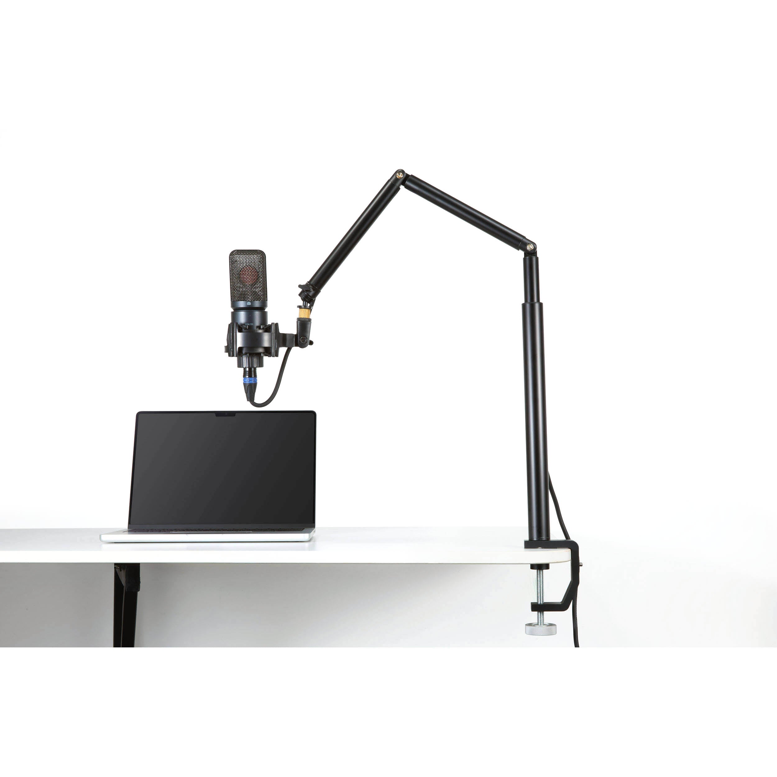 VSM B01 Adjustable Desk Mounted Boom Arm - Ergonomic Monitor Stand for Home & Office Workspace Setup