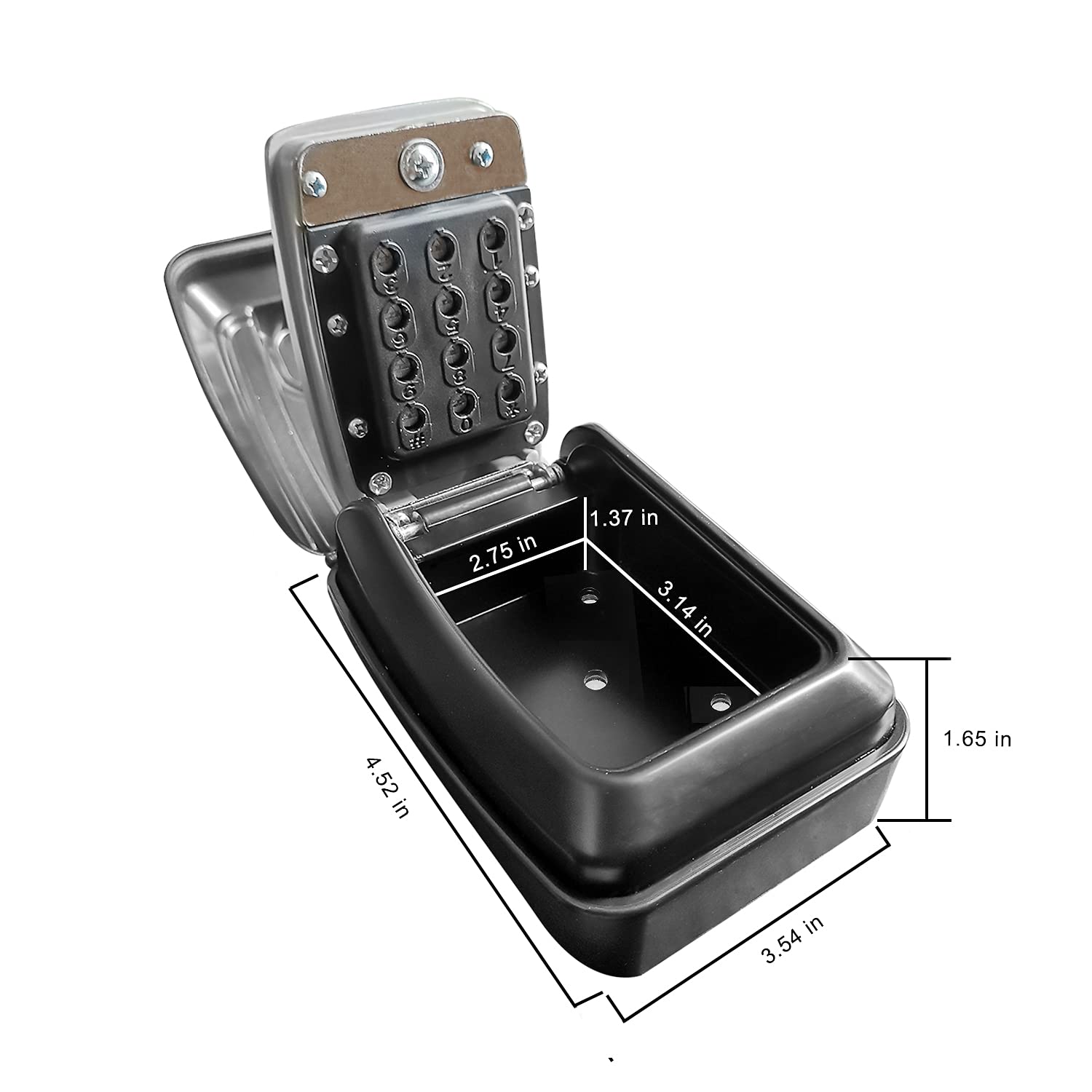 Waterproof Push Button Lock Box - Outdoor Wall Mounted Key Storage with 10-Digit Resettable Code | Heavy Duty Weatherproof Protective Shell | Large Capacity Key Safe for Home, Garage & Vacation Rental | Perfect for Hidden Spare Key Storage & Property Access Management