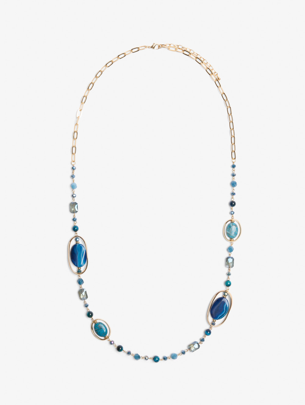 Ocean Blues Beaded Necklace for Women - Handmade Bohemian Style Jewelry - Perfect for Beach Vacations, Summer Outfits & Boho Fashion Accessories