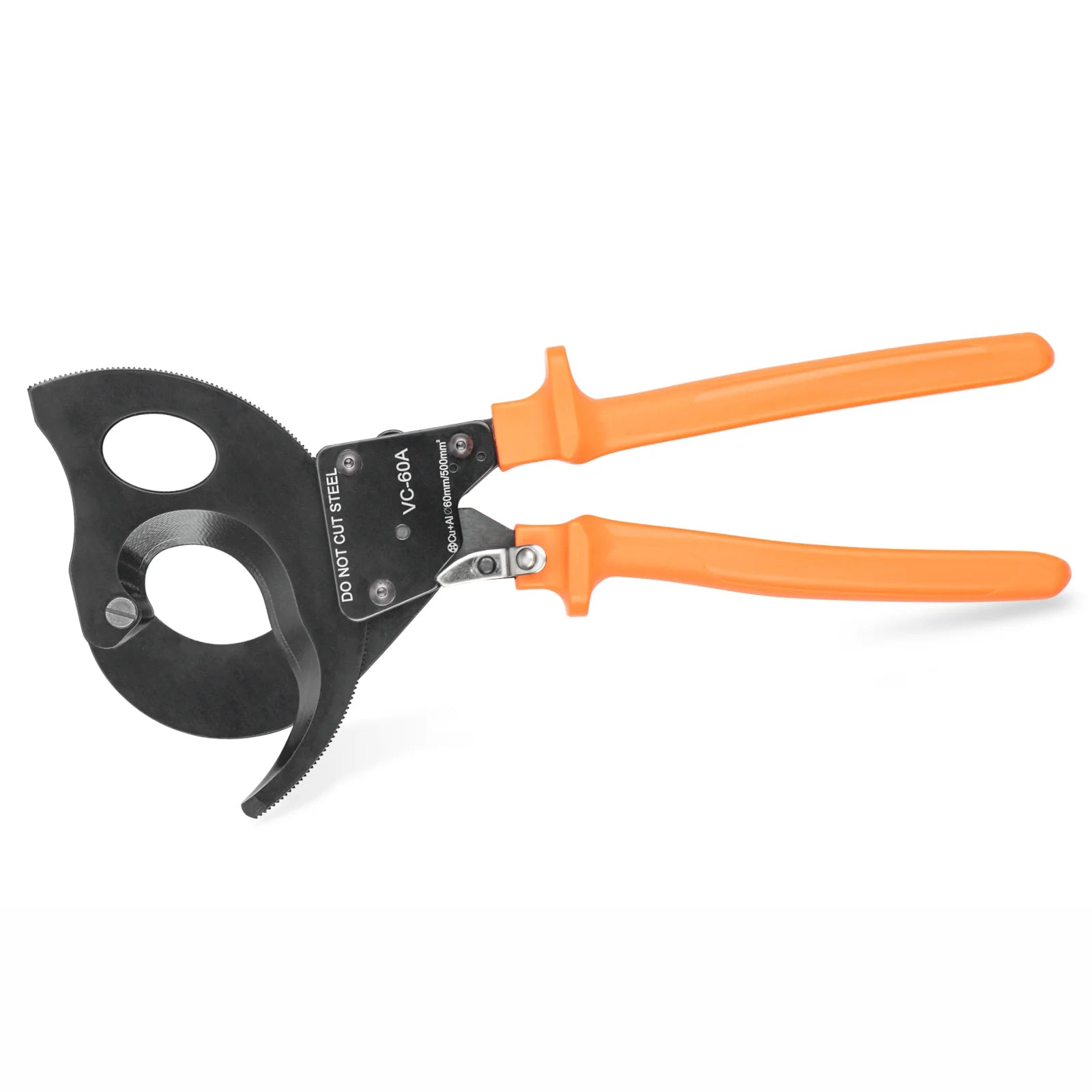 VC 60A Ratchet Cable Cutter - Heavy Duty Copper & Aluminum Wire Cutter for 1000MCM/60mm Diameter Cables (500mm²) - Ideal for Electrical Work, Industrial Wiring & DIY Projects