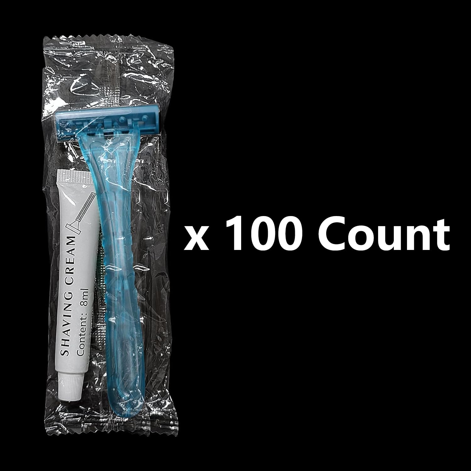 100 Pack Kheoxusa Twin Blade Disposable Razors - Individually Wrapped 2-Blade Shavers for Men & Women - Perfect for Travel, Tattoo Aftercare, Hotels & Airbnb Essentials - Smooth Shaving Experience