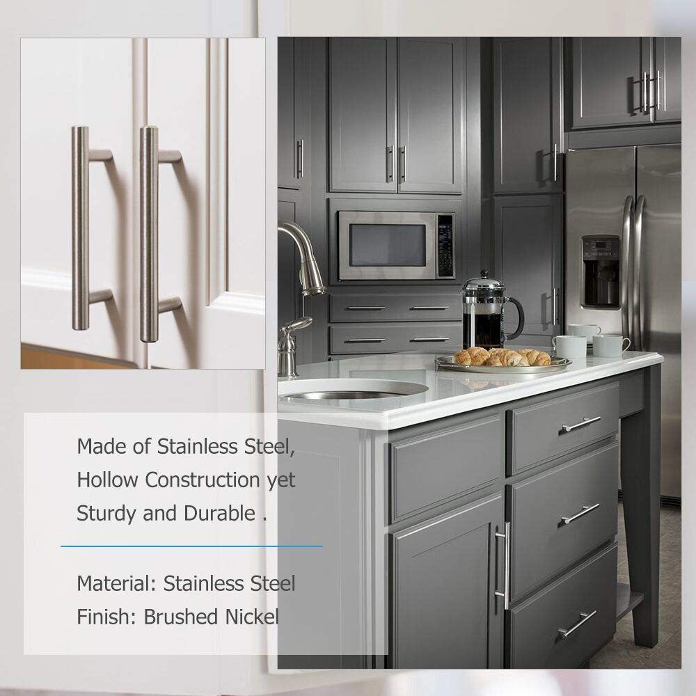 5 Pack Brushed Nickel Cabinet Handles & Drawer Pulls - 2-1/2