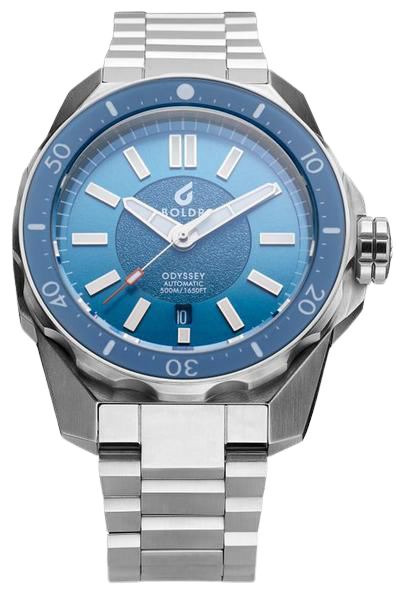 BOLDR Odyssey Pacific Blue Diver Watch - Stainless Steel Automatic Men's Watch with Date, 200M Waterproof - Perfect for Scuba Diving, Swimming & Outdoor Adventures