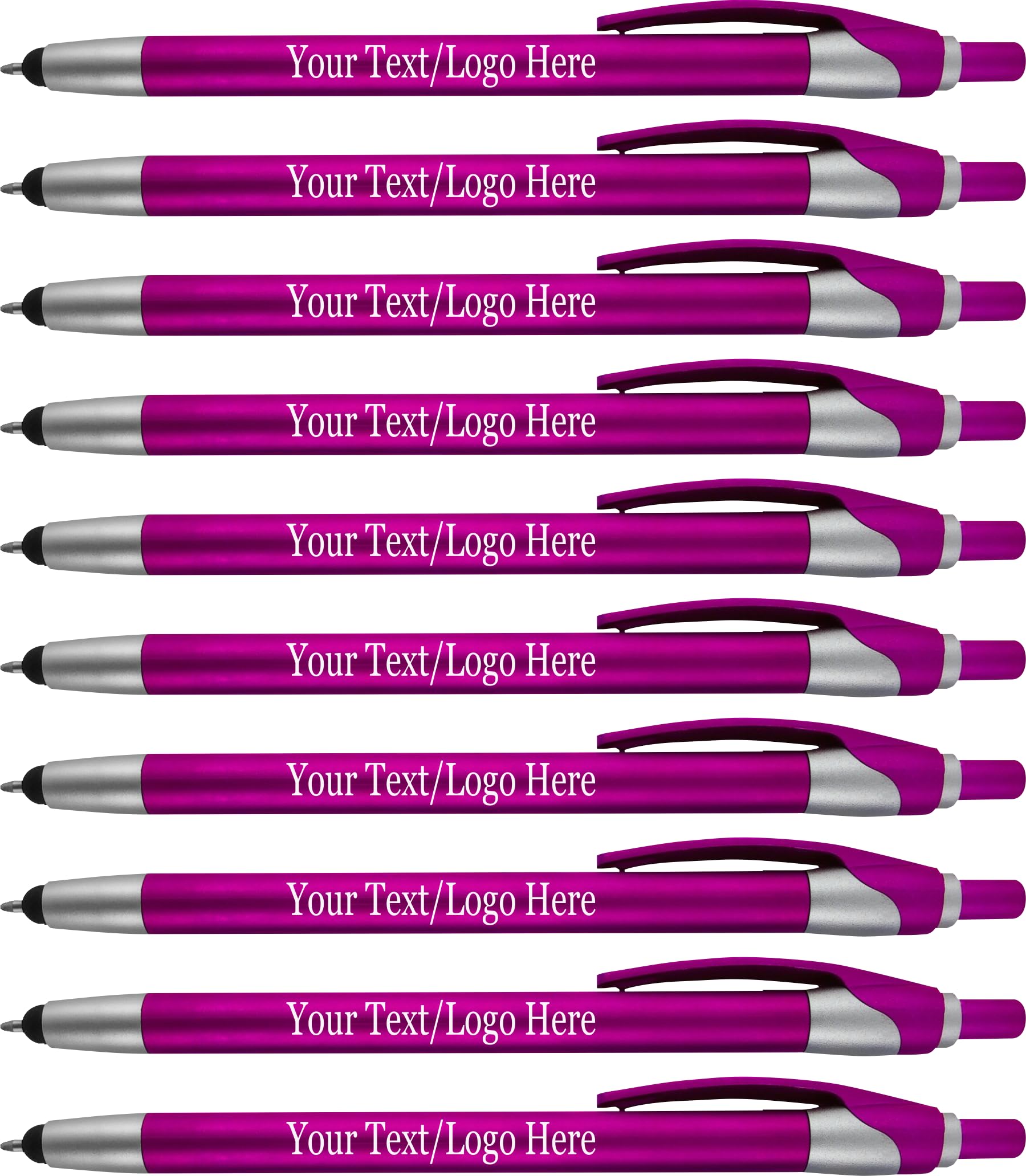 Custom Logo Pens Bulk 450 Pack - 2-in-1 Stylus & Ballpoint Pen for Touchscreens (Blue Ink & Pink Magenta) - Perfect for Marketing Promotions, Corporate Events, Business Gifts & Trade Shows