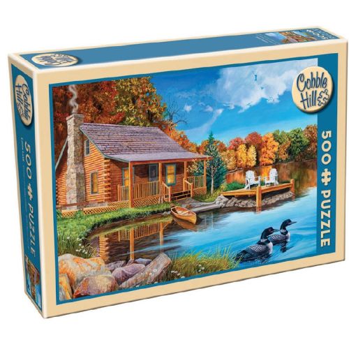Cobble Hill Loon Lake Scenery 500-Piece Jigsaw Puzzle for Adults - Relaxing Nature Landscape Puzzle for Family Game Night & Home Decor
