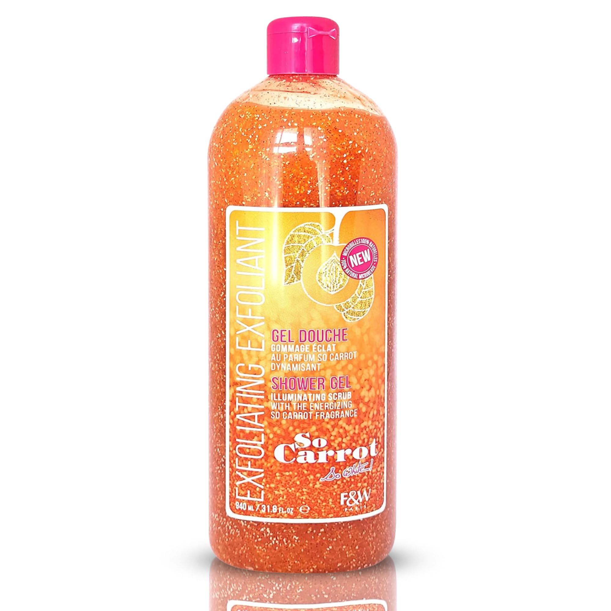 FAIR & WHITE So Carrot Body Scrub & Wash - Exfoliating & Moisturizing - 31.8 Fl Oz (940ml) - Brightening & Smoothing Skin Care - Perfect for Shower & Spa Days
