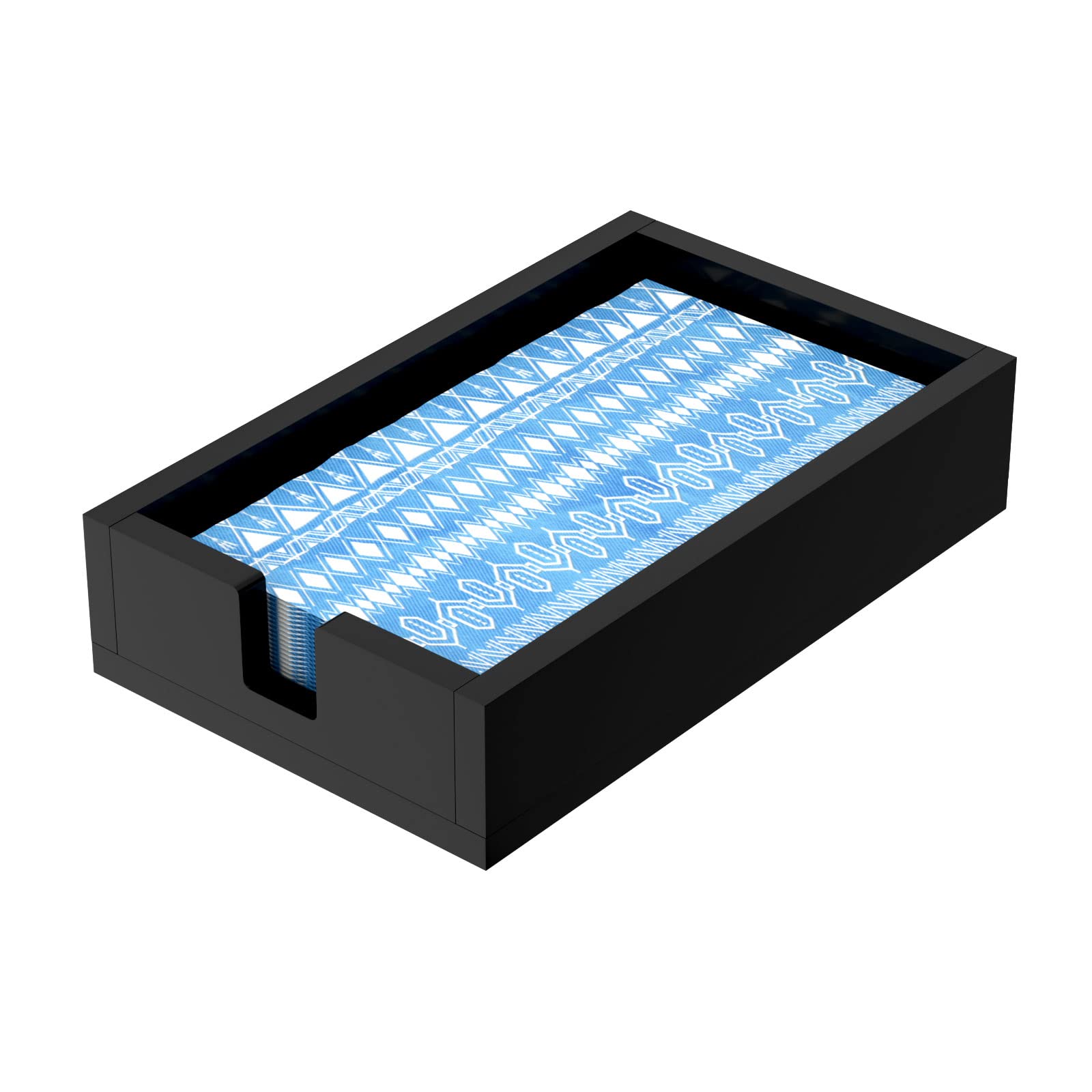 HIIMIEI Acrylic Napkin Holder - Black Bathroom & Kitchen Towel Organizer for Guest, Disposable Napkins, Hand Towel Tray - Perfect for Parties, Weddings, Hotels & Restaurants (Black) - Ideal for Home Decor & Hospitality Use