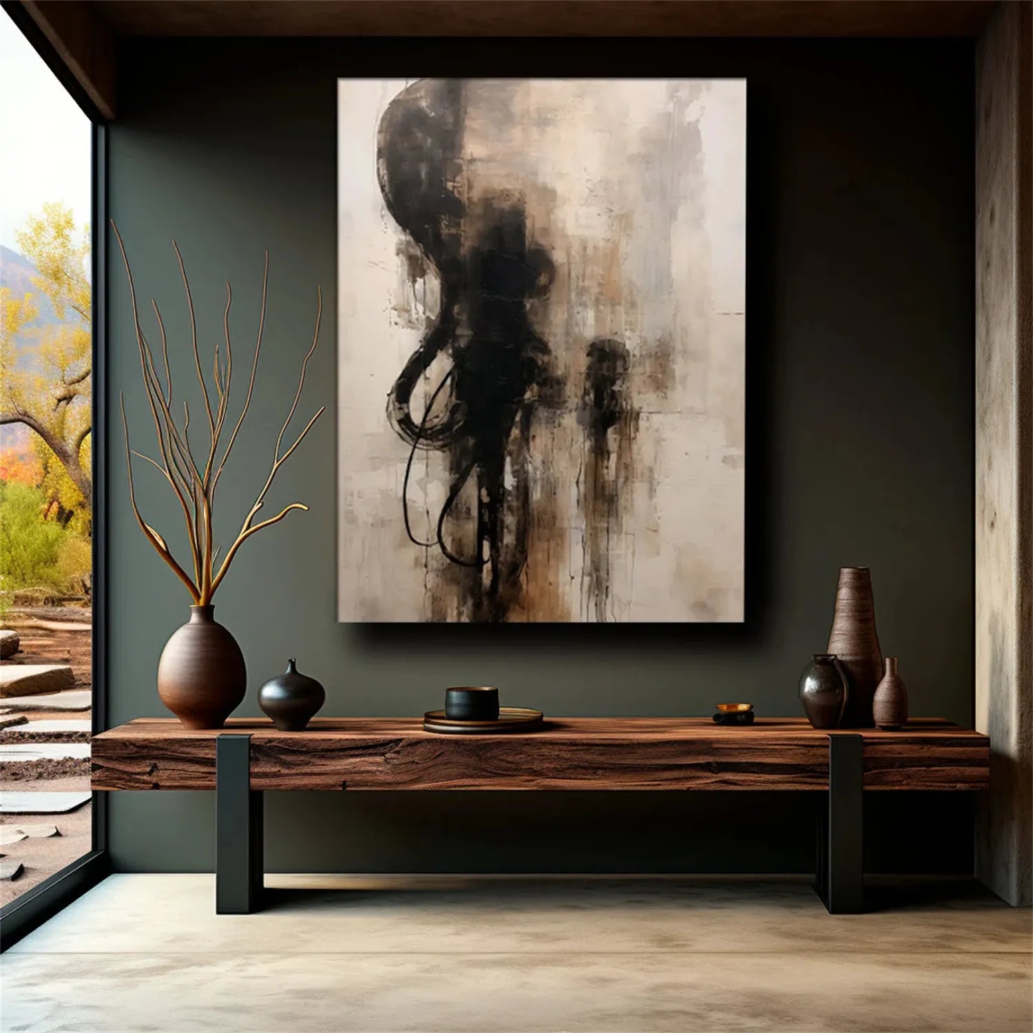Abstract Painting #AB 168 - Modern Wall Art for Home & Office Decor | Perfect for Living Room, Bedroom, or Workspace
