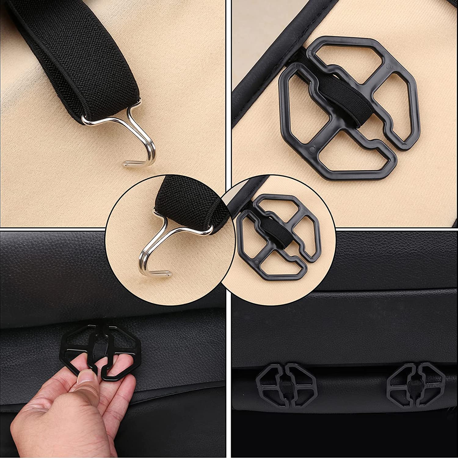 Coverado Universal Front Seat Covers - 2-Piece Waterproof Nappa Leather Car Seat Protectors for Sedans, SUVs & Trucks | Black Auto Accessories for Comfort & Style | Perfect for Daily Commute, Road Trips & Work Vehicles