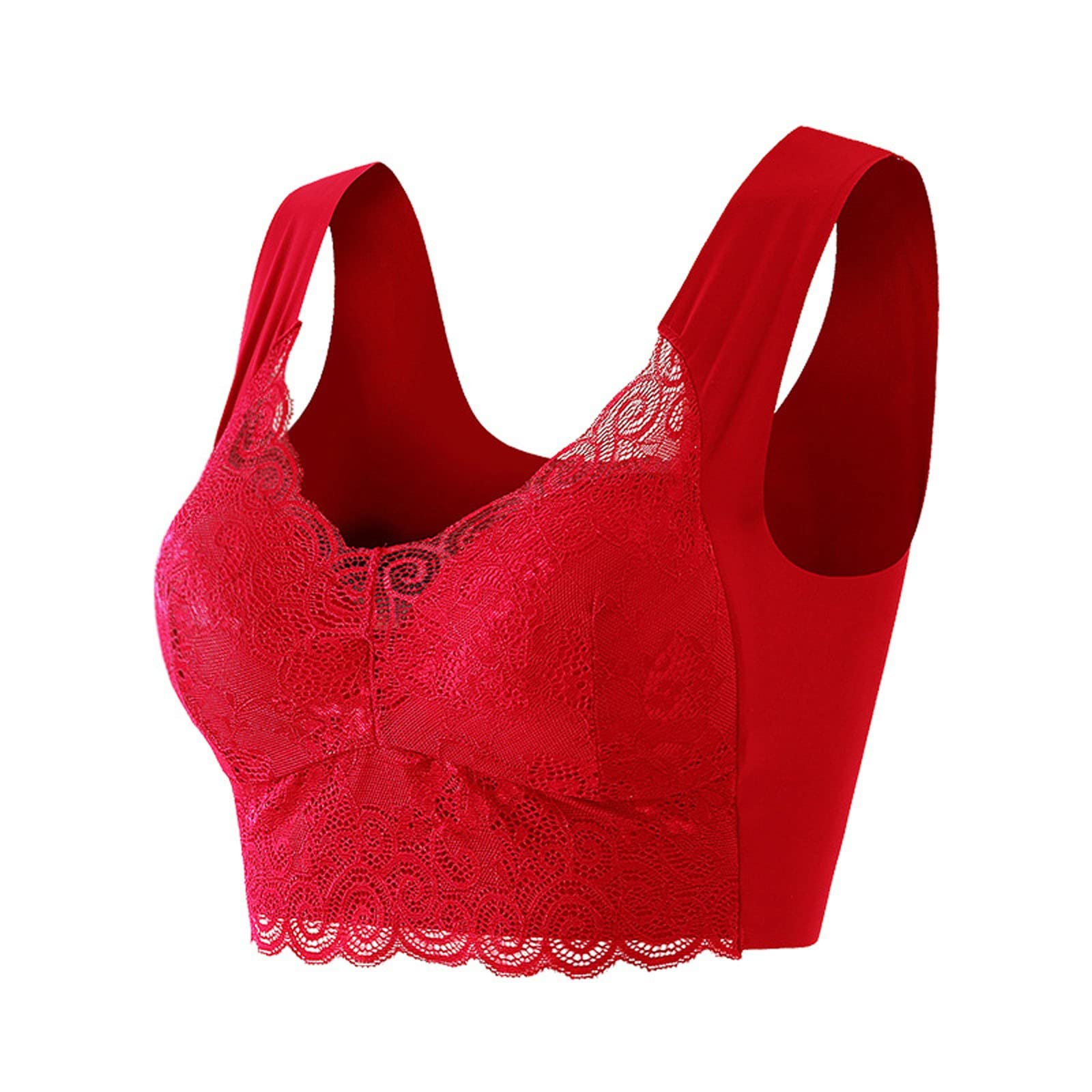 Wire-Free ComfortFlex Bra for Women - Lightly Lined, Bulge-Free Design with Wide Straps | Seamless, Non-Trace Padded Sleep Bra in Solid Colors | Perfect for Yoga, Lounging & Nighttime Comfort