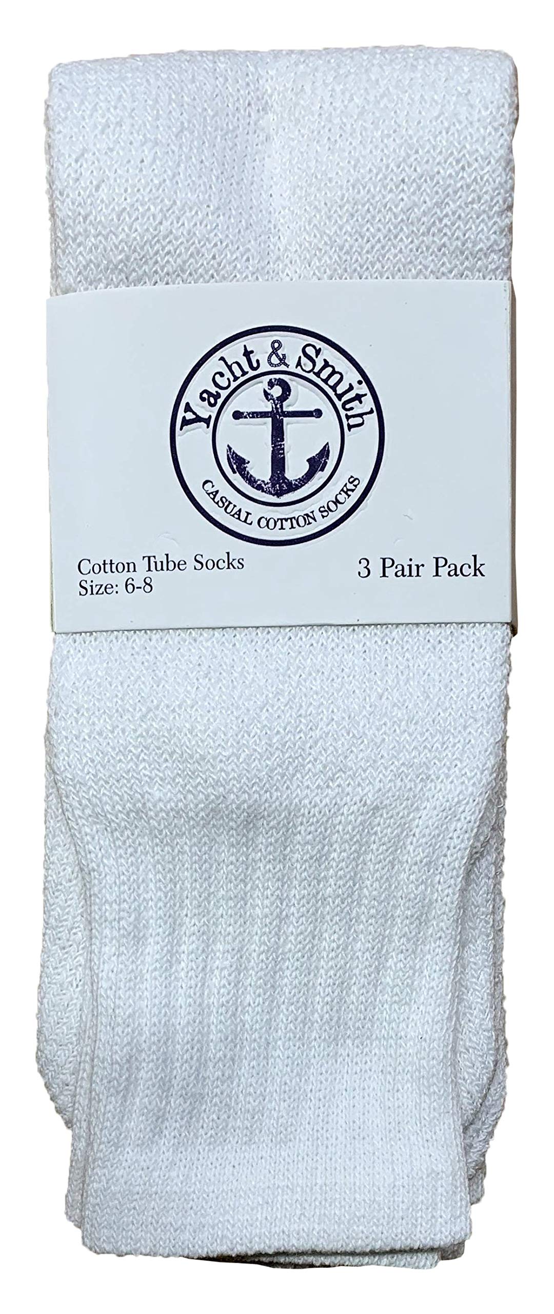 Yacht & Smith 17 Inch Wholesale Kids Tube Socks - Soft Cotton Children's Ankle Socks for Boys & Girls (Size 6-8) - Perfect for School, Sports & Everyday Wear