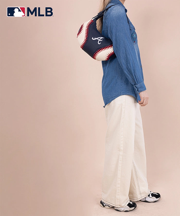 MLB Atlanta Braves Crossbody Hobo Bag for Women - Stylish & Comfortable Purse for Baseball Games, Travel & Everyday Use