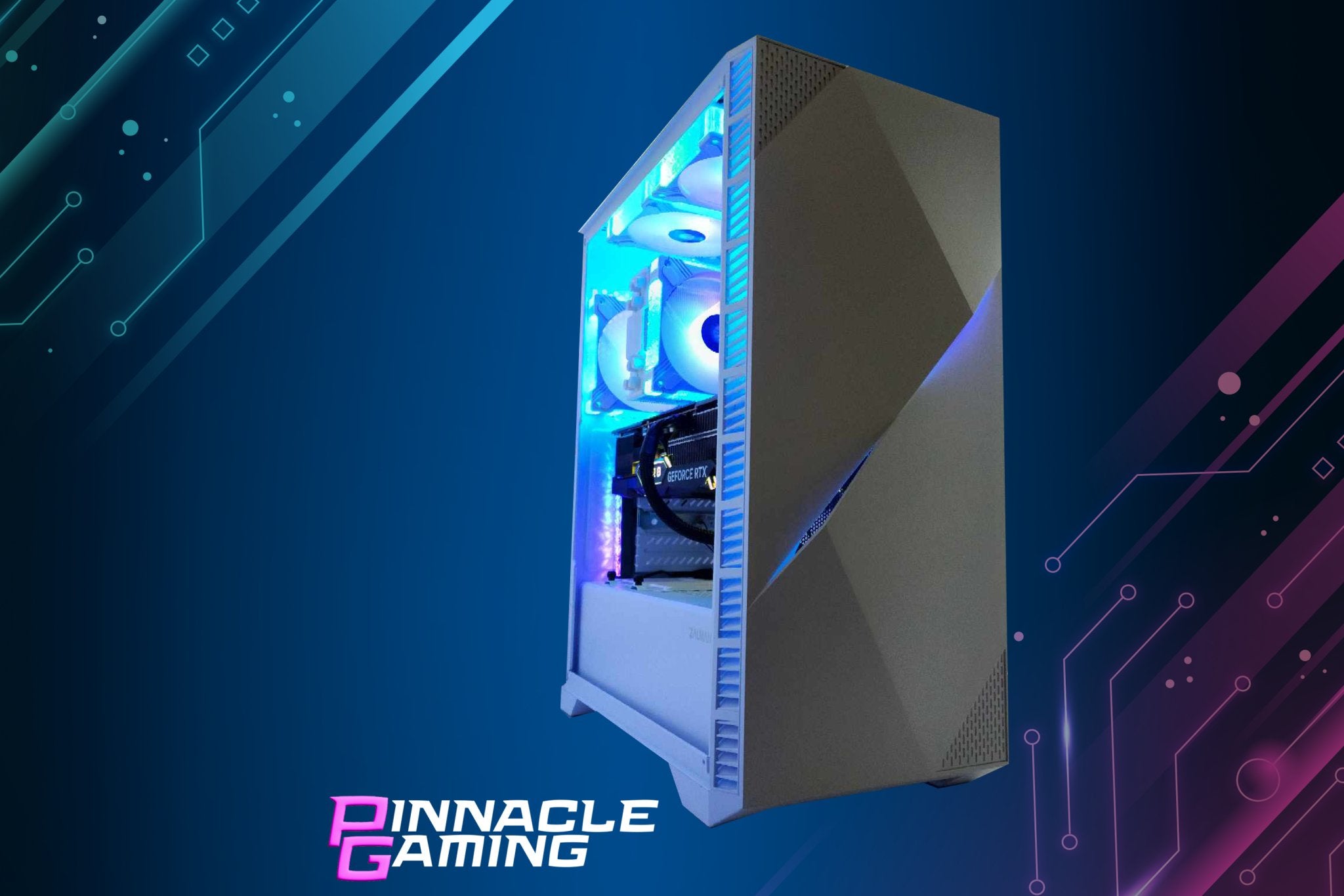 Custom Gaming Desktop PC - Intel Core i3, NVIDIA RTX 5060, 2TB SSD, 32GB DDR5 RAM, White RGB Case, B760 Motherboard - Perfect for Esports, Streaming & High-Performance Gaming