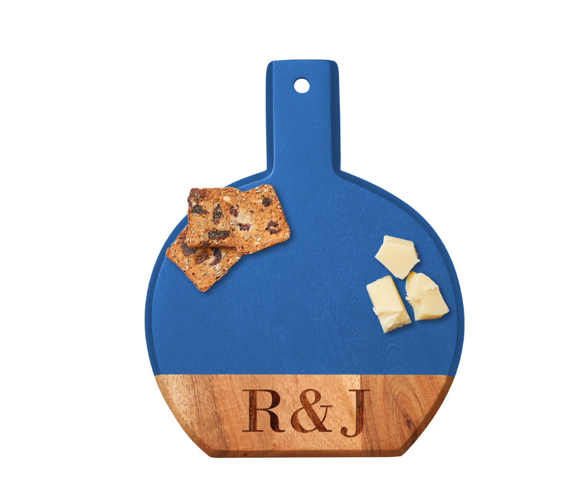 Blue Acacia Wood Bevel Board - 8