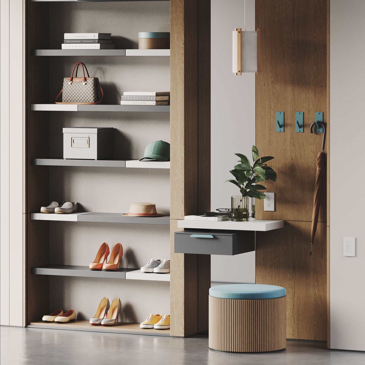Aksel Arsenic Floating Shelf - Wall Mounted Storage for Living Room, Bedroom, Kitchen | Modern Home Decor & Space Saving Solution