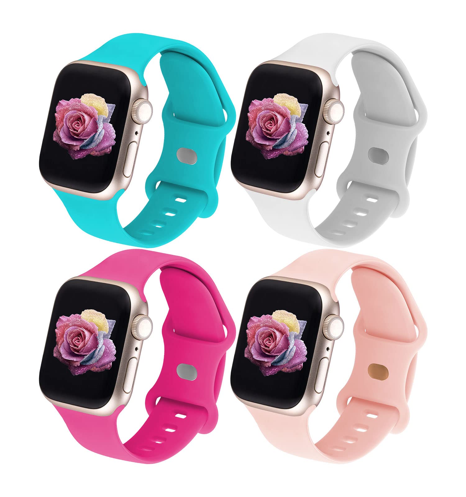 CREFORT Soft Silicone Replacement Bands Compatible with Apple Watch 38mm 40mm 41mm 42mm 44mm 45mm 49mm - Sport Strap Wristband for iWatch Series Ultra 8 7 6 5 4 3 2 1 SE - Perfect for Running, Gym & Everyday Wear (Women & Men)