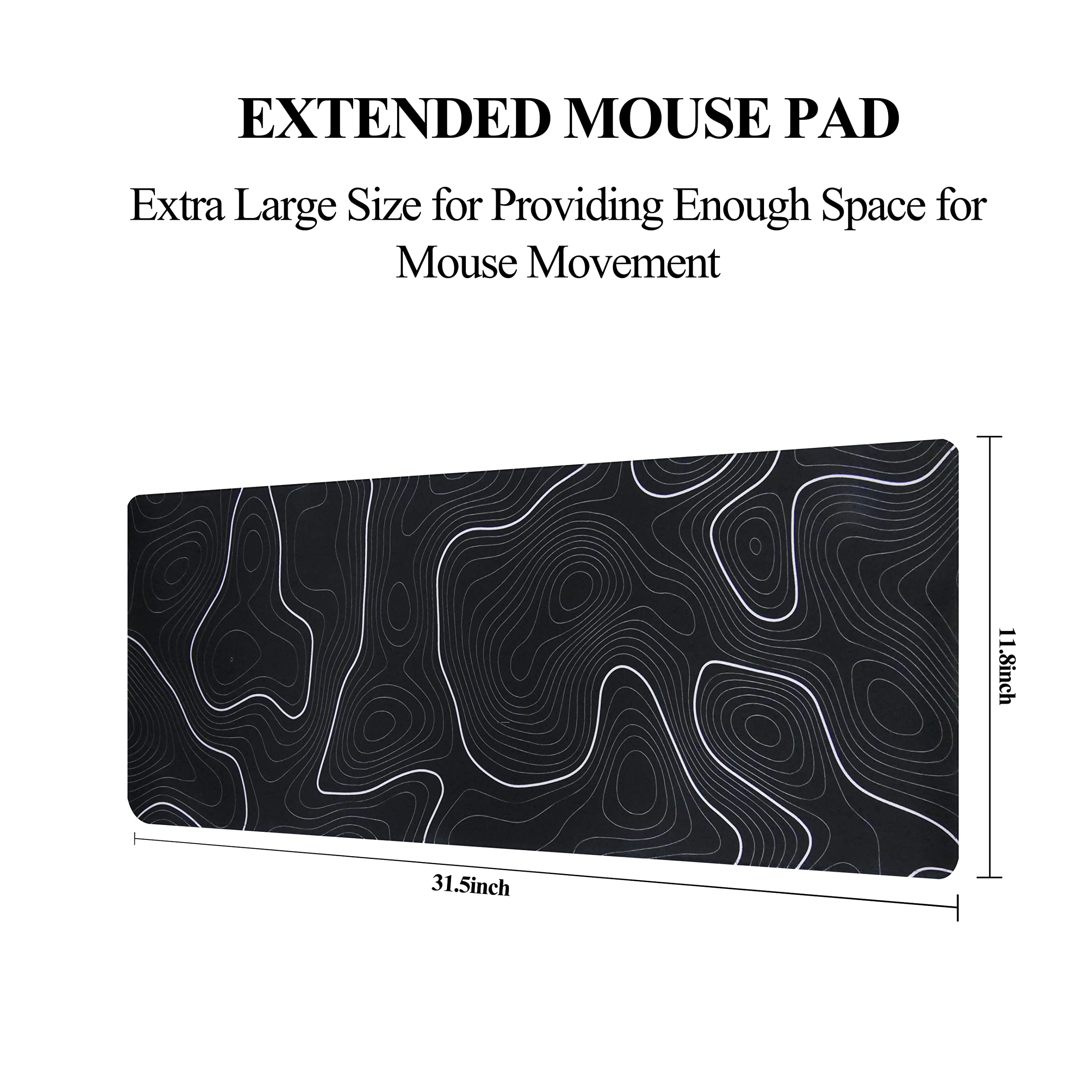 XXL Gaming Mouse Pad - Extra Large Non-Slip Desk Mat with Stitched Edges for Keyboard & Laptop | Perfect for PC Gaming, Office Work & Home Computer Setup
