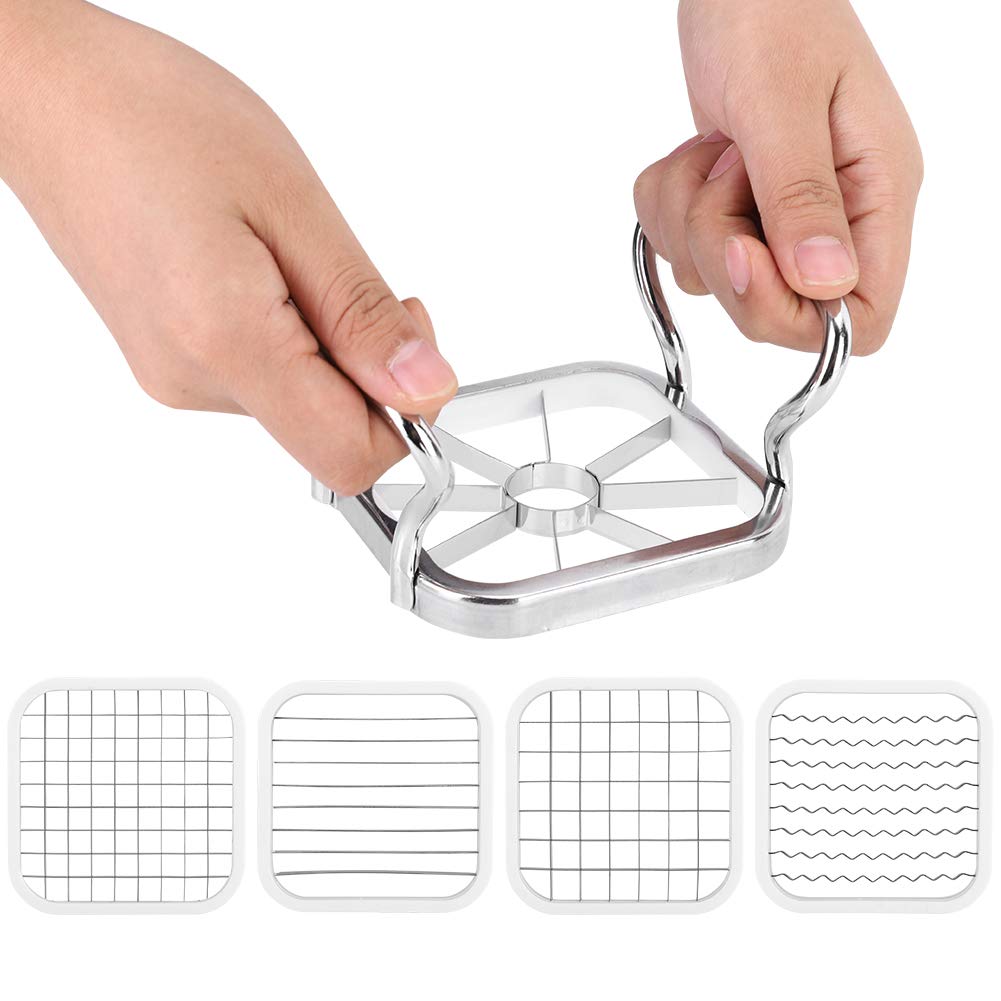 5-in-1 Stainless Steel French Fry Cutter & Vegetable Chopper - Multi-Functional Kitchen Gadget for Potatoes, Carrots, Cucumbers & Fruits | Perfect for Meal Prep, Snack Making & Restaurant Use
