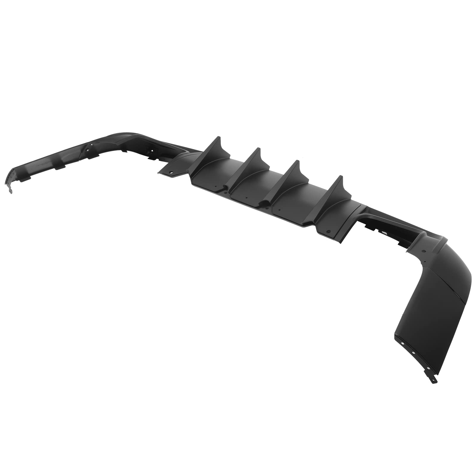 IKON MOTORSPORTS Rear Diffuser for 2015-2023 Dodge Challenger - V4 Style Matte Black PP Bumper Lip Spoiler with Shark Fins | Upgrade Your Ride for Sporty Look & Enhanced Aerodynamics | Perfect for Racing, Car Shows & Street Performance