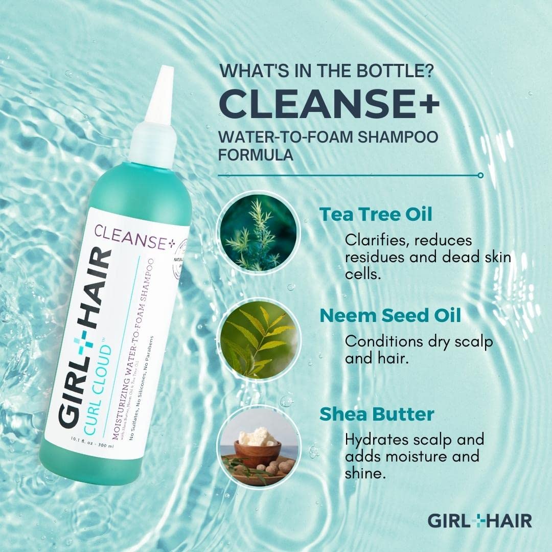 GIRL+HAIR Shampoo and Conditioner Set (2x 10.1 fl.oz./300 ml) – Moisturizing & Hydrating for Dry Hair & Scalp – Enhances Shine, Reduces Itch & Frizz – Silicone, Paraben & Sulfate Free – Color Safe & Vegan – Perfect for Daily Hair Care & Damaged Hair Repair