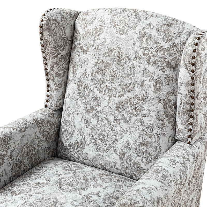 Felix Upholstered Wingback Armchair with Spindle Legs - Comfortable Living Room Chair for Reading & Relaxing - Perfect for Home Office, Bedroom or Lounge Area