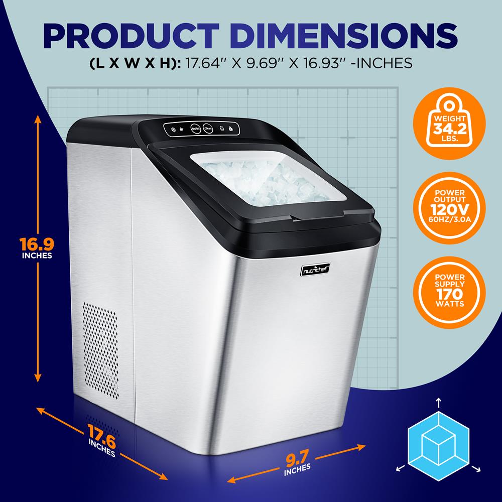 Portable Countertop Ice Maker Machine - Fast 9-Minute Ice Production, 26Lbs/Day - Perfect for Home, Office, Parties & Outdoor Use