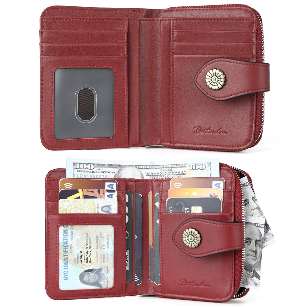 Premium Full Grain Leather Money Clip Wallet for Men - Slim Bifold RFID Blocking Wallet - Perfect for Business, Travel & Everyday Carry (EC)