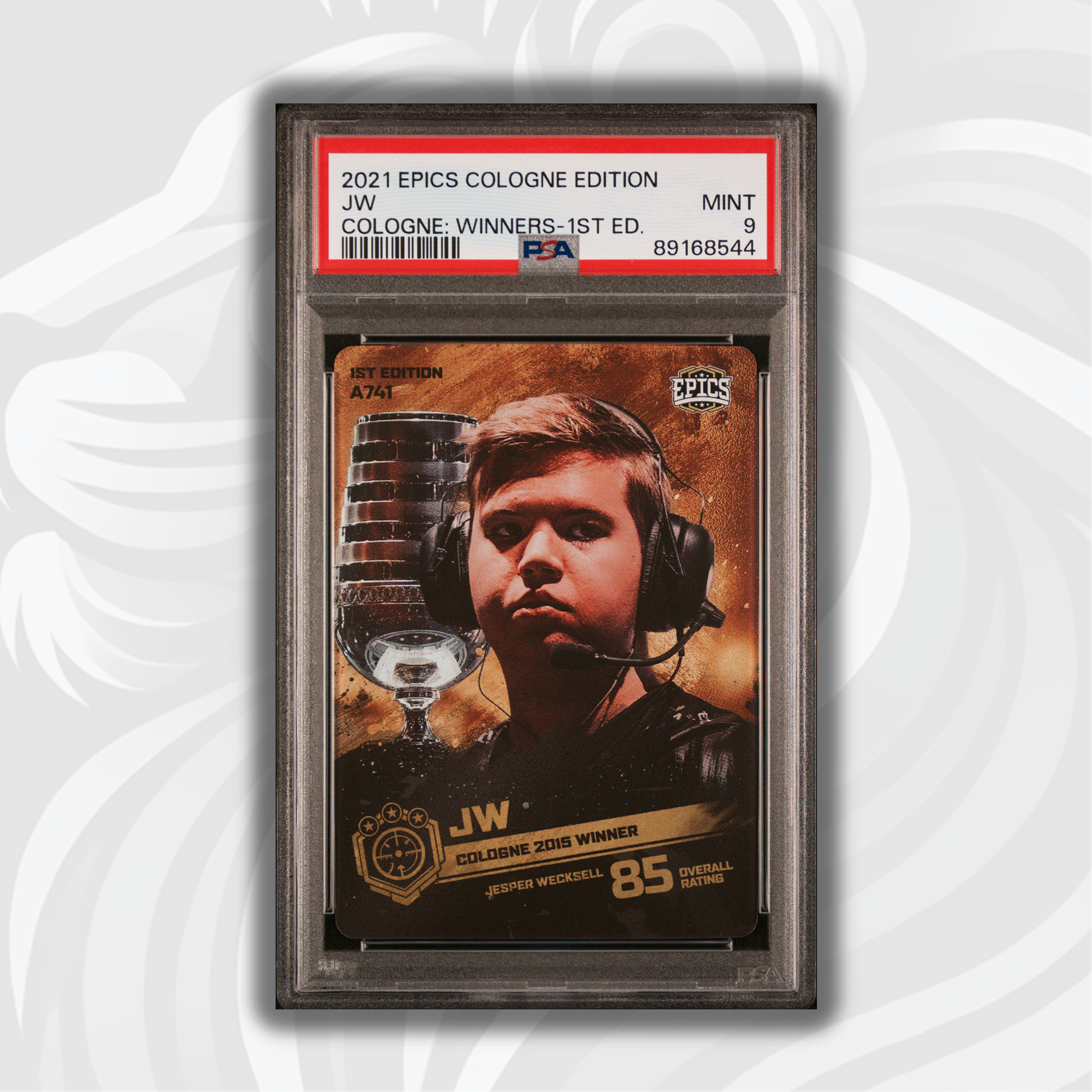PSA 9 Graded JW #A741 Winners 1st Edition 2021 Epics Cologne Trading Card - Perfect for Collectors, Investors & Card Game Enthusiasts