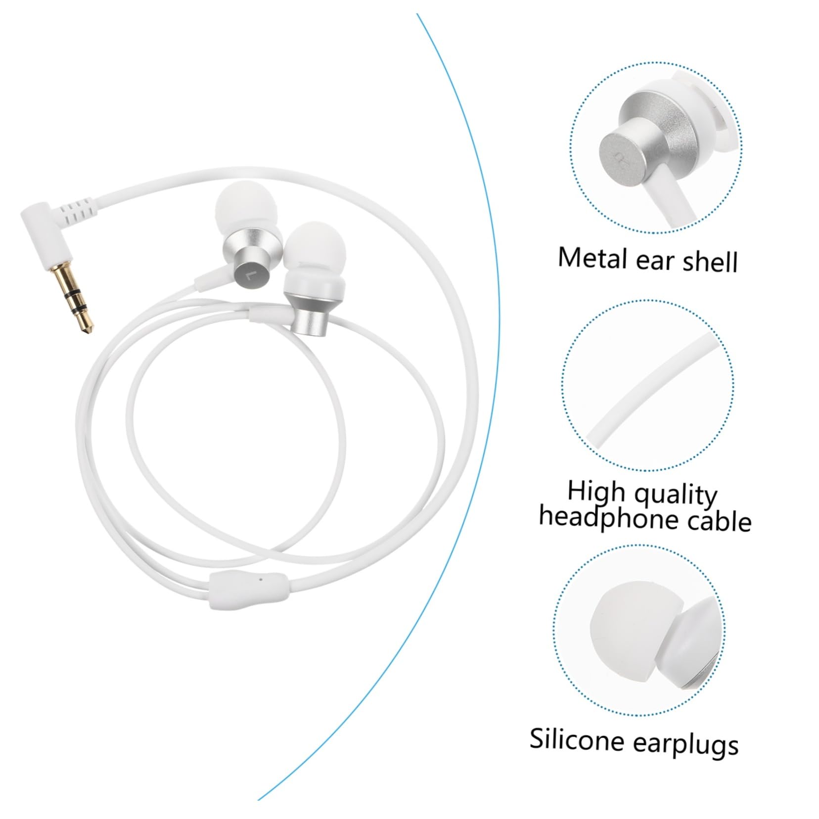 OSALADI 3-in-1 VR Glasses Headset with Built-in Microphone & Wired IEM Earbuds - White Metal Finish for Gaming, Movies & Virtual Reality Experiences
