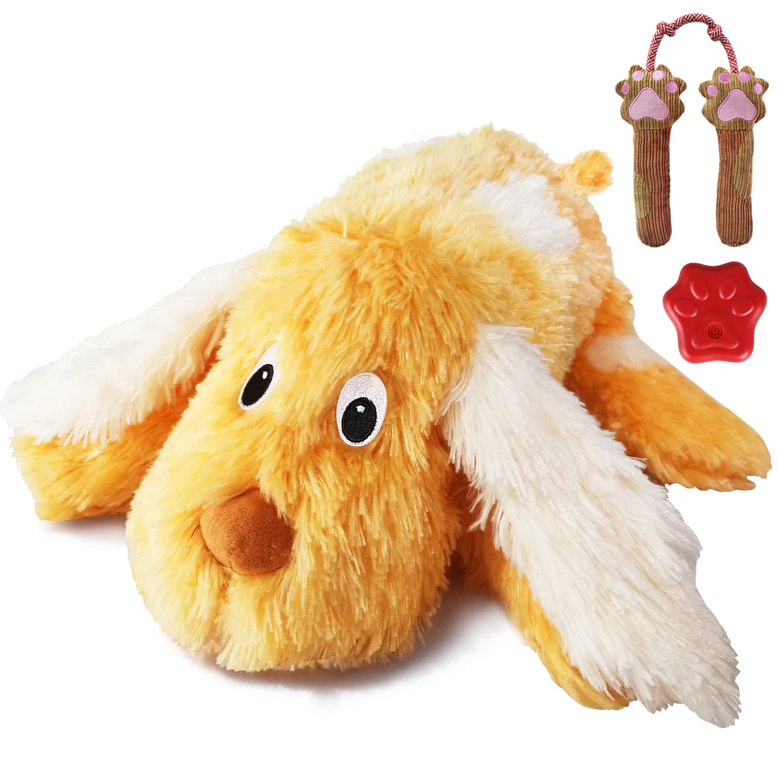 Heartbeat Puppy Toy for Anxiety Relief - Squeaky Dog Chew Toy with Calming Heartbeat for Puppy Training, Separation Anxiety & Sleep Aid - Perfect for Newborn Puppies & Behavioral Therapy | Great for Crate Training, Vet Visits & Soothing Nervous Dogs