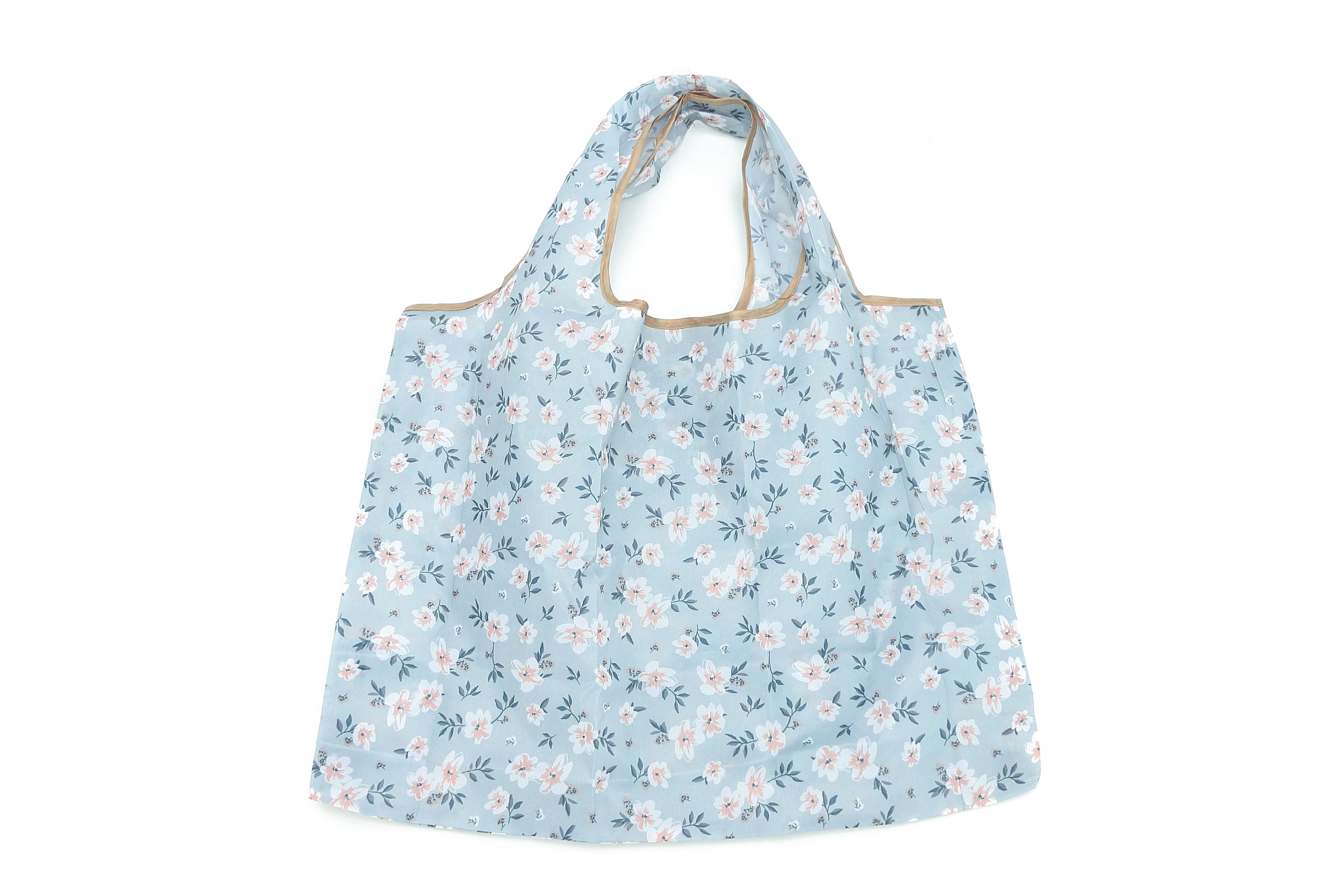 Jackie Lily Blue Foldable Bag - Compact & Stylish Reusable Shopping Tote for Travel, Groceries & Beach
